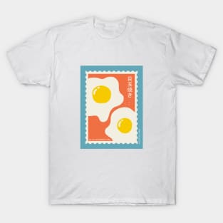 Fried egg art, Japanese poster, Retro 90s stamp, Posters aesthetic, Exhibition poster, Food, Pop art T-Shirt